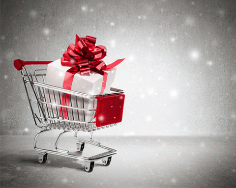 christmas holiday shopping cart
